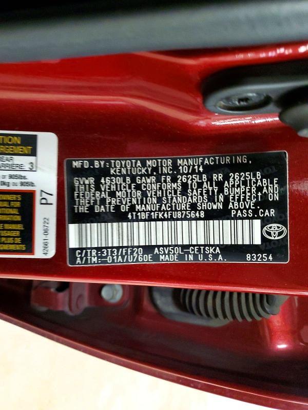 2015 Toyota Camry le