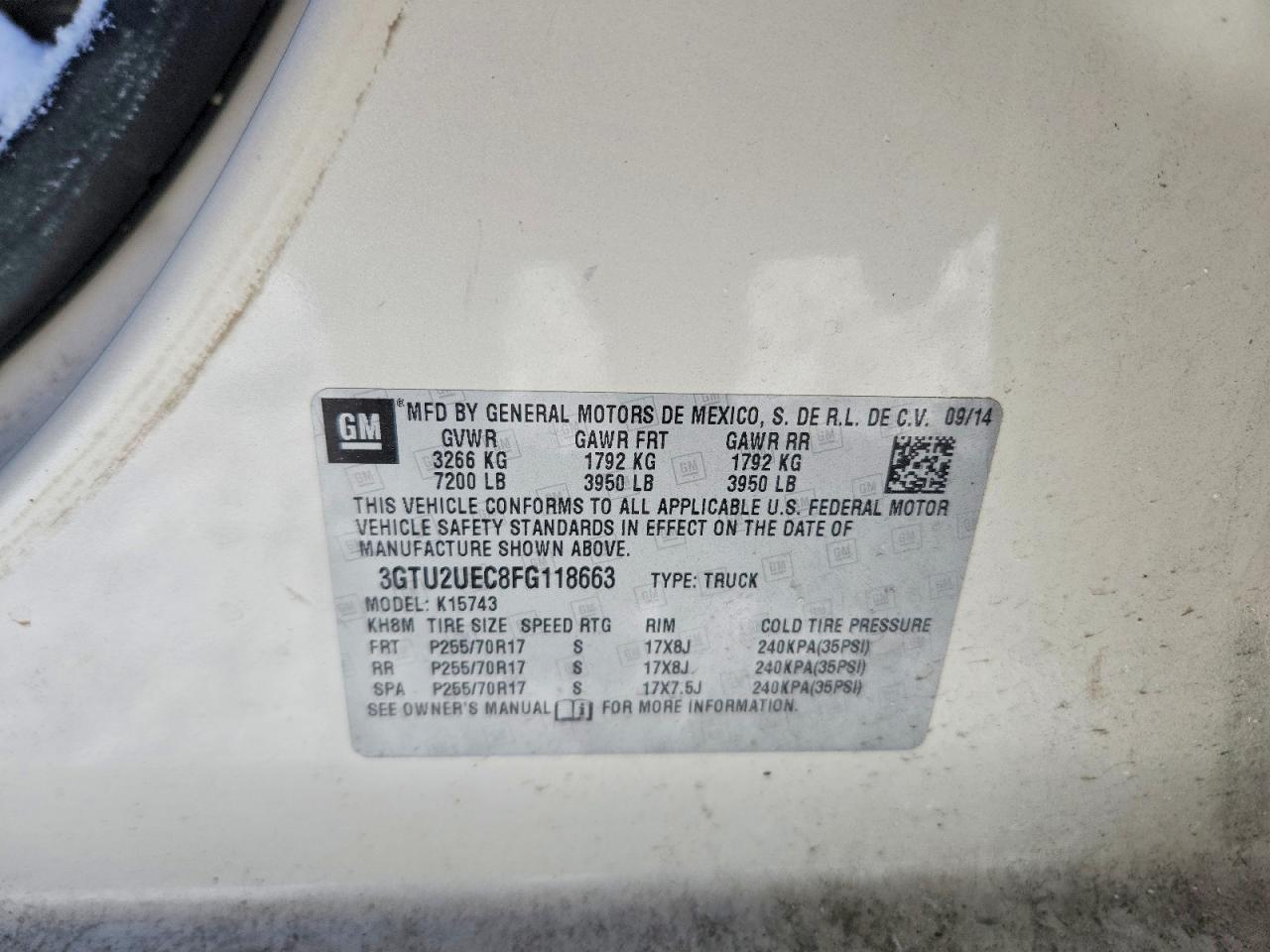 2015 GMC Sierra K1500 sle