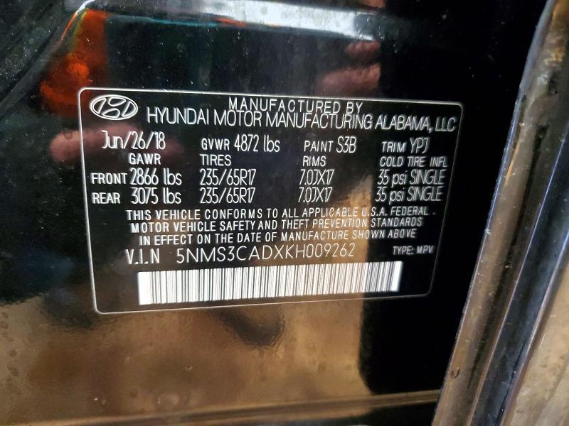 2019 Hyundai Santa fe sel 2.4l