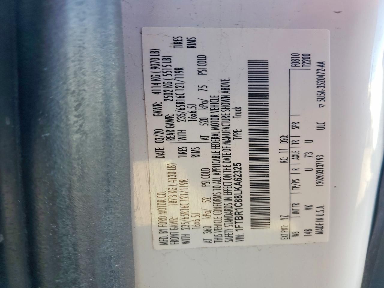 2020 Ford Transit 250 Utility / Service Van