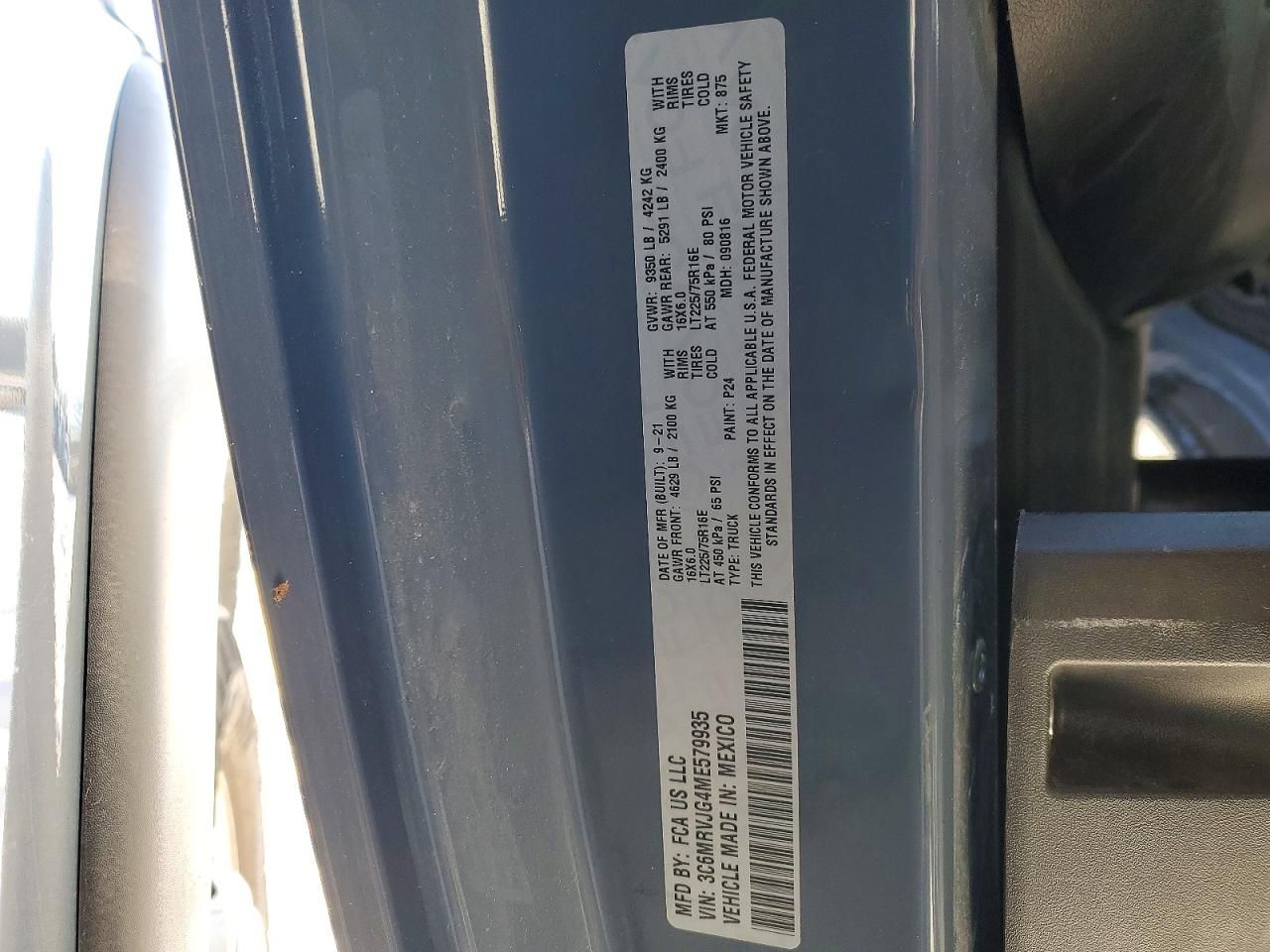 2021 Dodge RAM Promaster 3500 Delivery Van