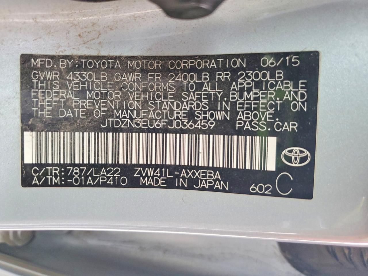 2015 Toyota Prius v