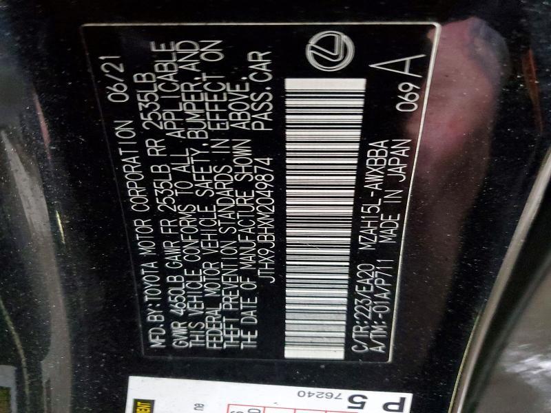 2021 Lexus Ux 250h Base