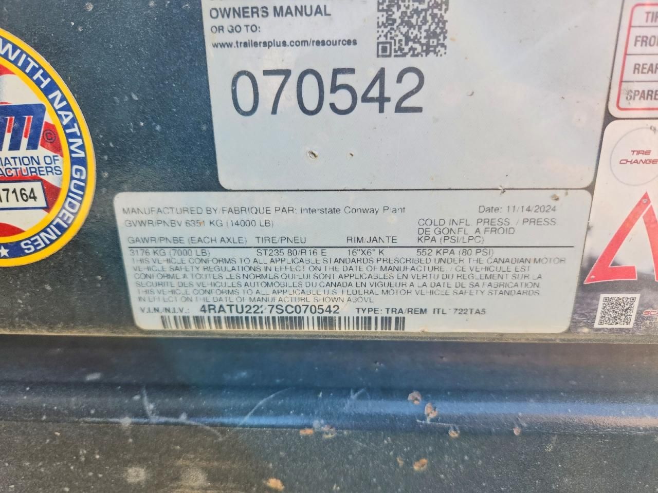 2025 Interstate 722TA5 Tilt Deck Equipment Trailer