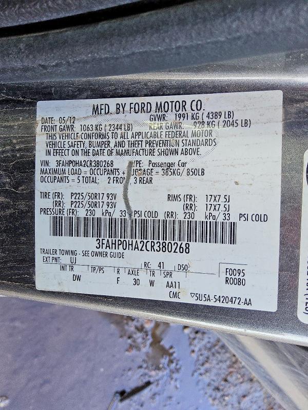 2012 Ford Fusion se