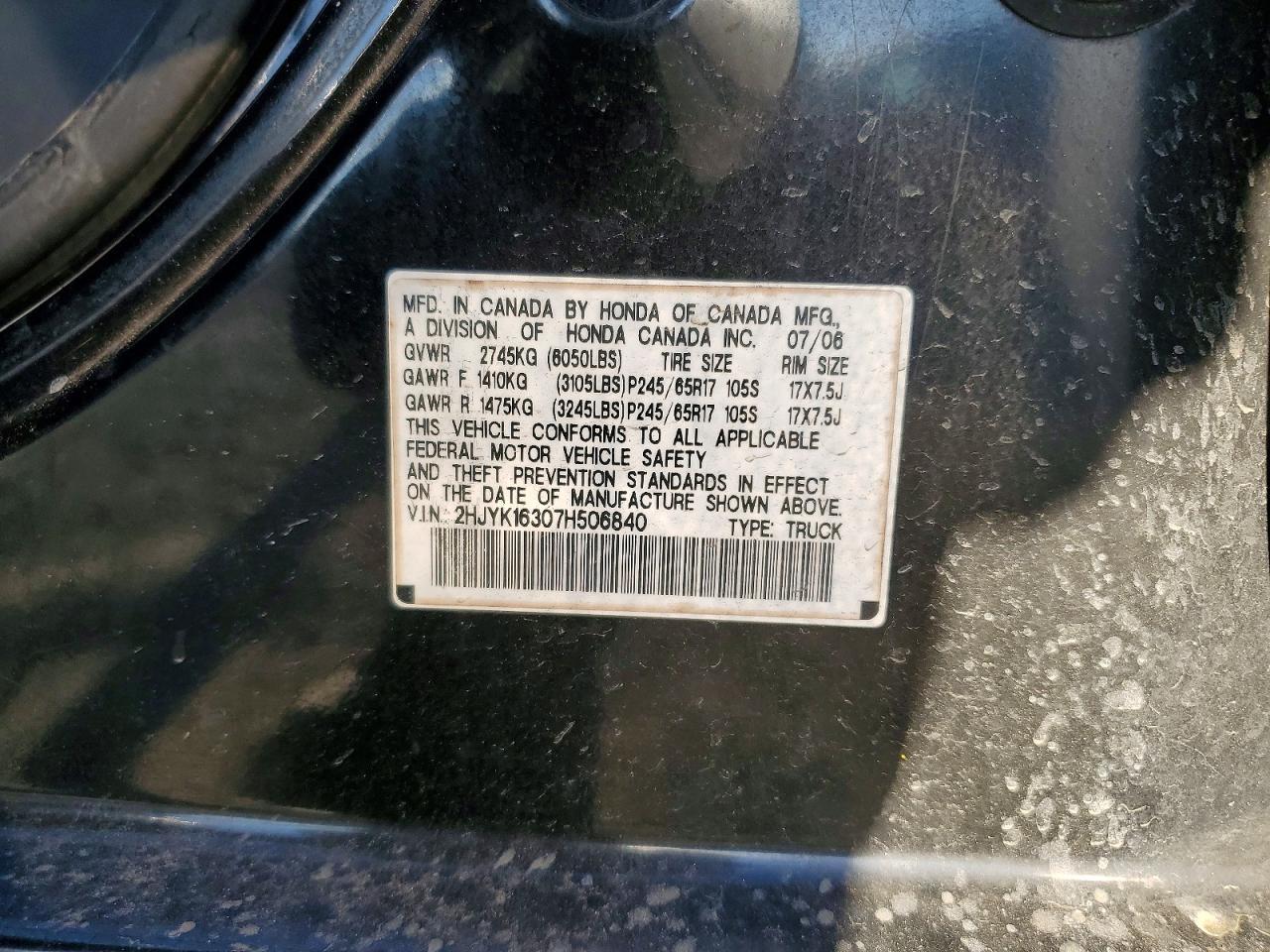 2007 Honda Ridgeline RTX