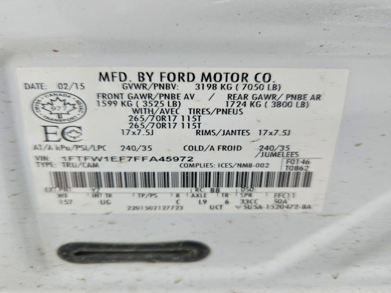 2015 Ford F150 Supercrew