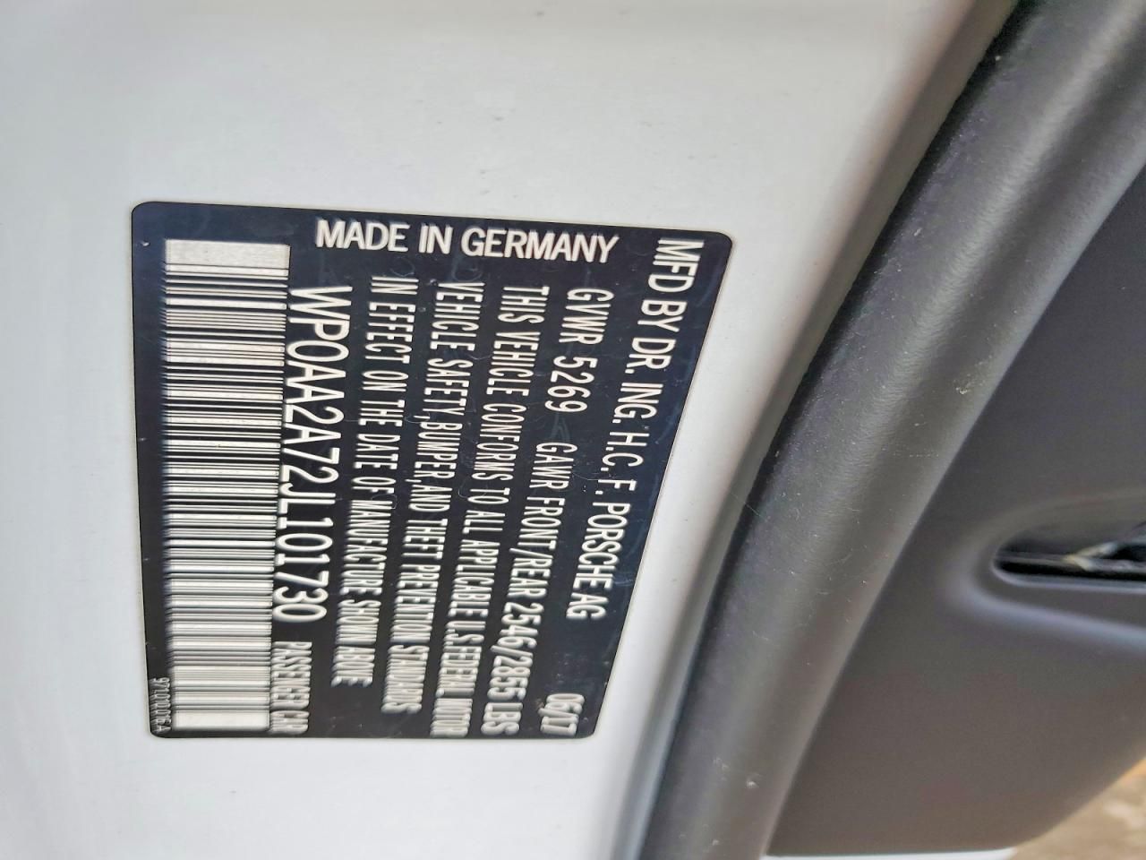 2018 Porsche Panamera 2WD V6 4D Hatchback 3.0l