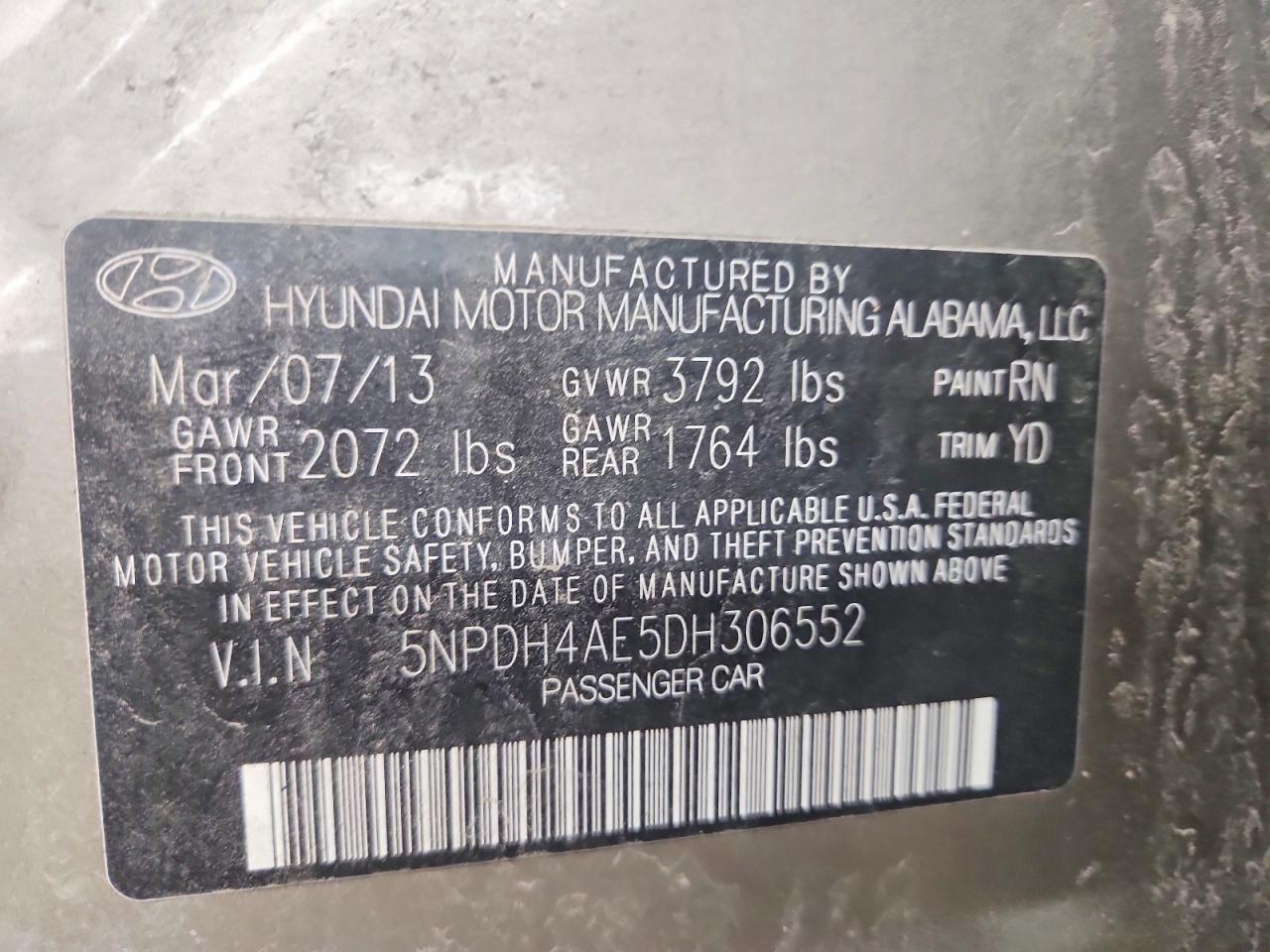 2013 Hyundai Elantra gls