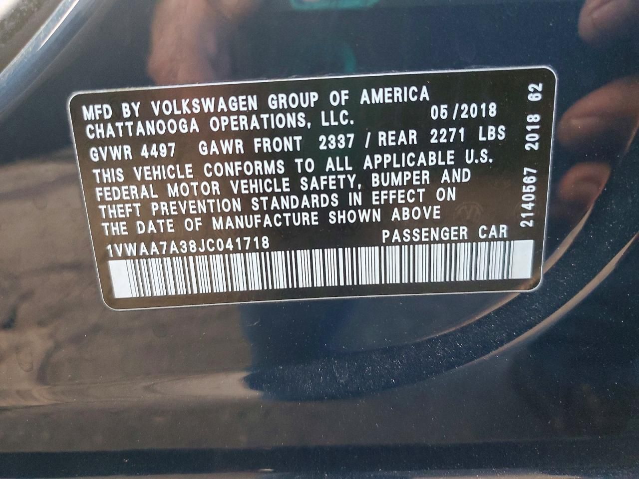 2018 Volkswagen Passat s