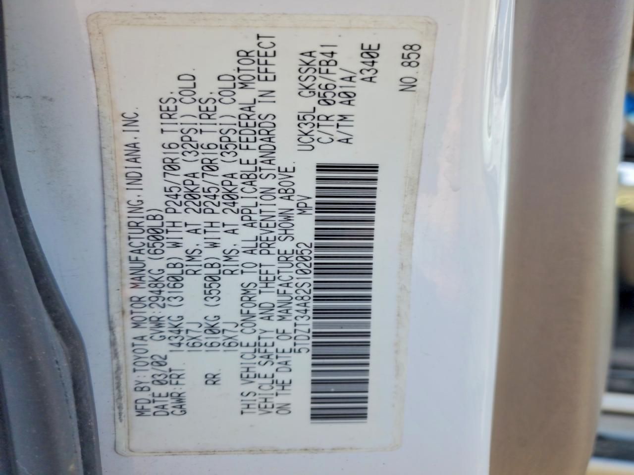 2002 Toyota Sequoia SR5