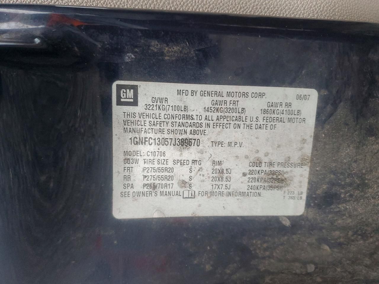 2007 Chevrolet Tahoe C1500