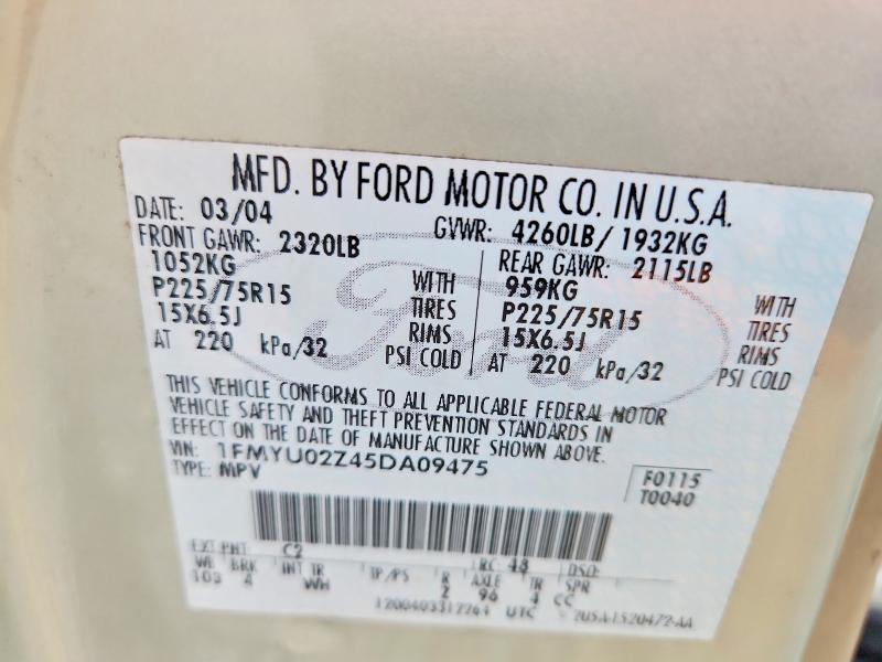 2005 Ford Escape xls