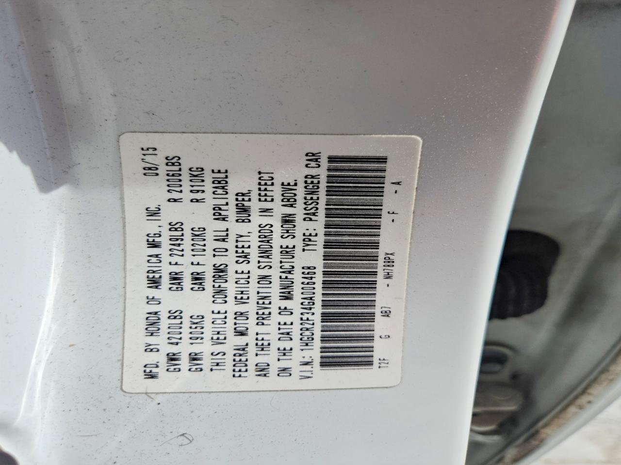 2016 Honda Accord lx