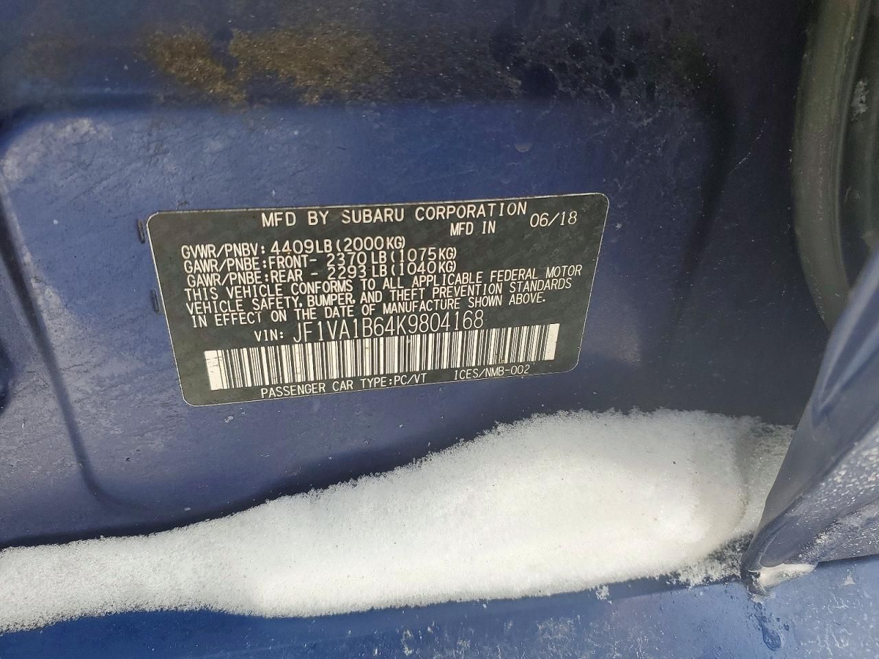 2019 Subaru Wrx Premium