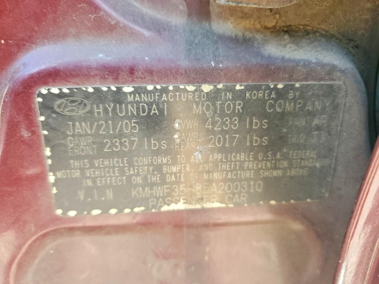 2005 Hyundai Sonata gls