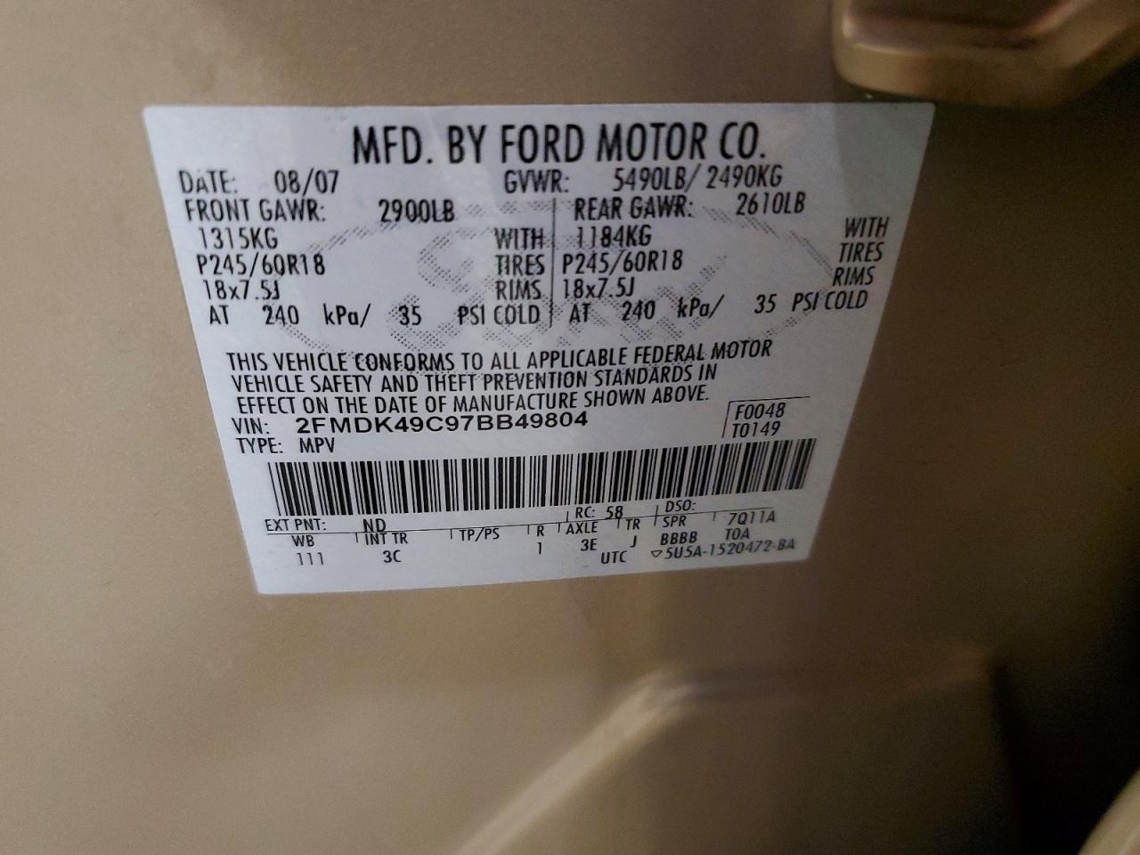 2007 Ford Edge sel Plus