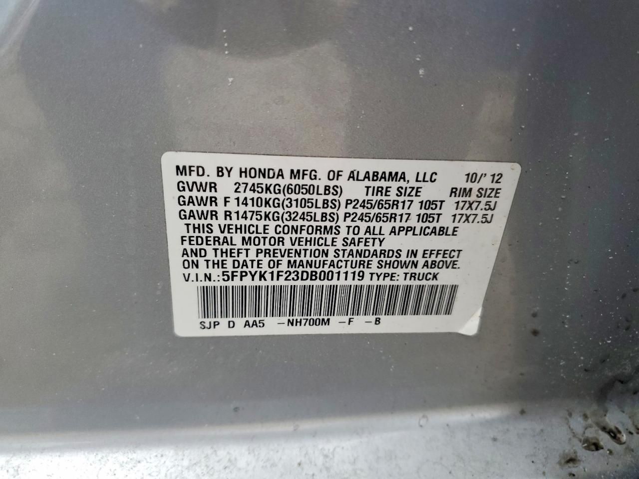 2013 Honda Ridgeline RT