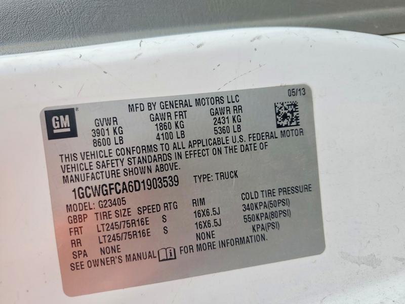2013 Chev Rolet Express G2500 Utility / Service Van
