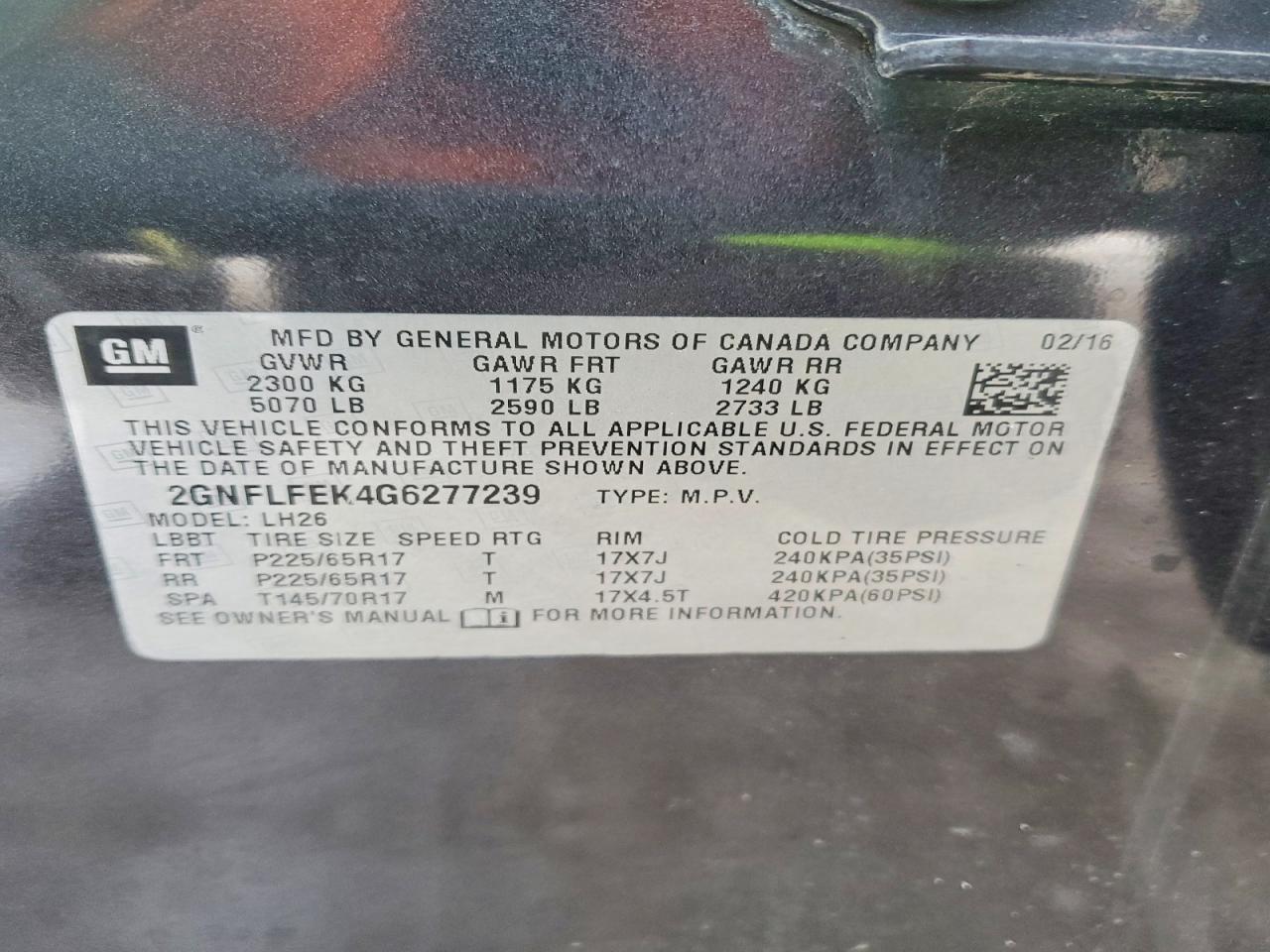 2016 Chevrolet Equinox lt