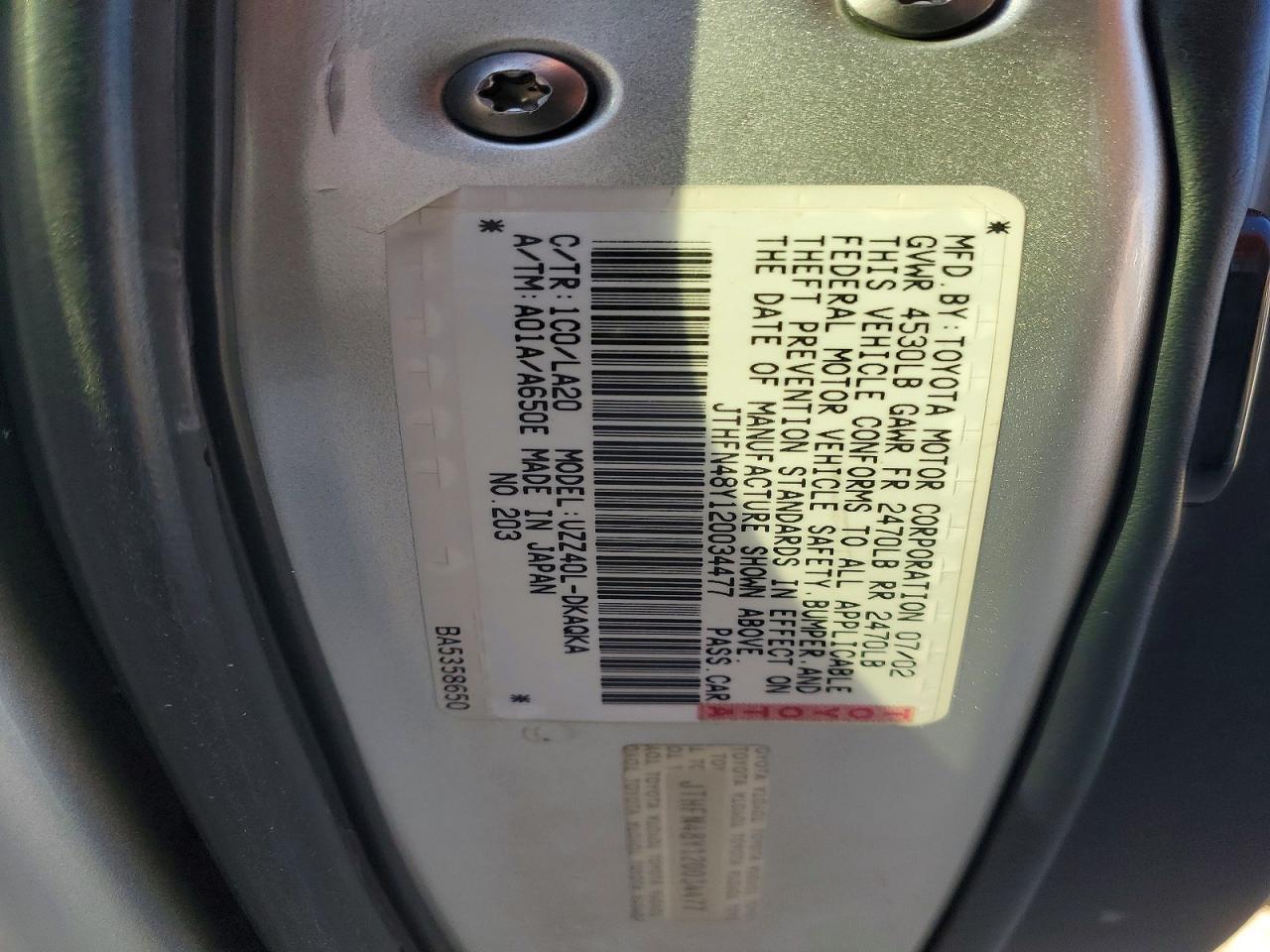 2002 Lexus Sc 430