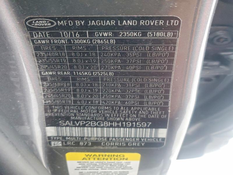 2017 Land Rover Range Rover Evoque se