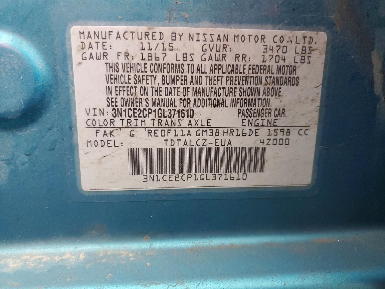 2016 Nissan Versa Note s Plus