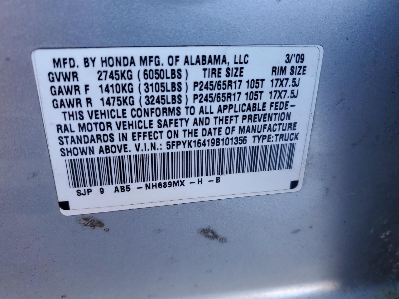 2009 Honda Ridgeline RTS