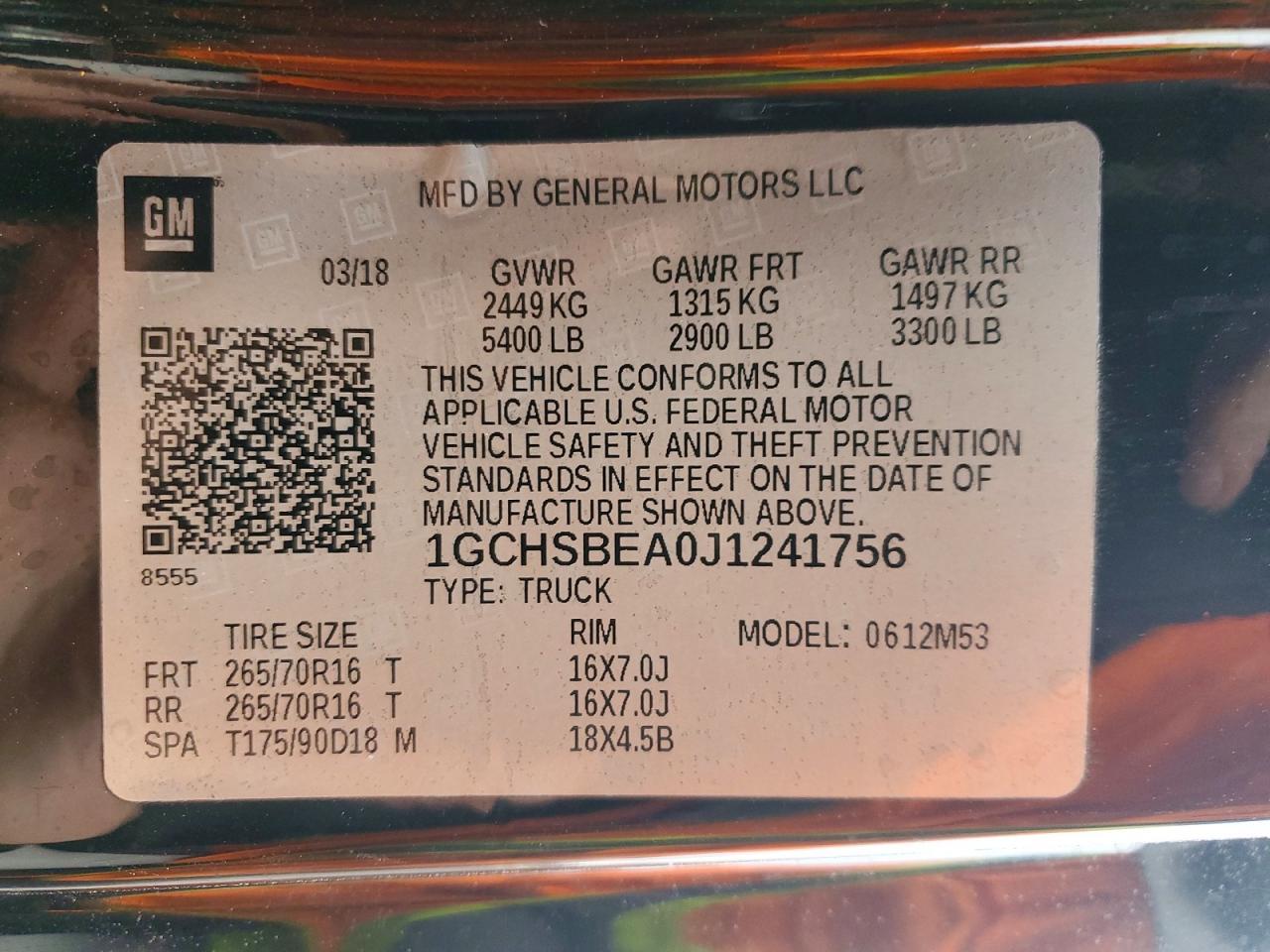 2018 Chev Colorado
