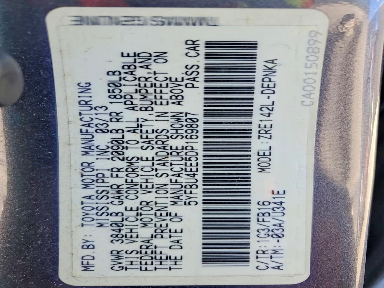 2013 Toyota Corolla Base