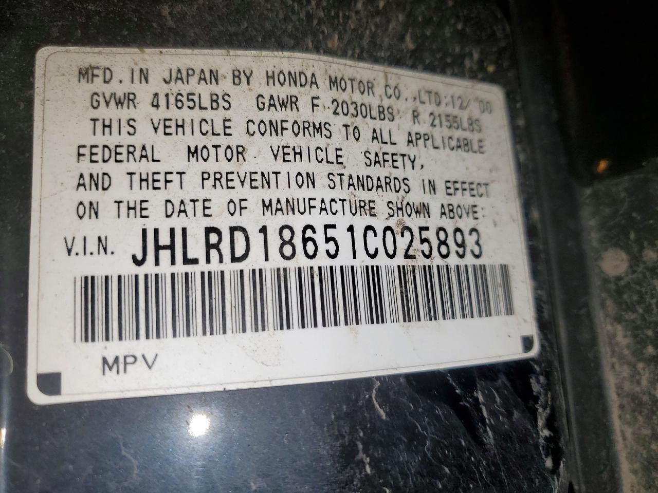 2001 Honda Cr-v ex