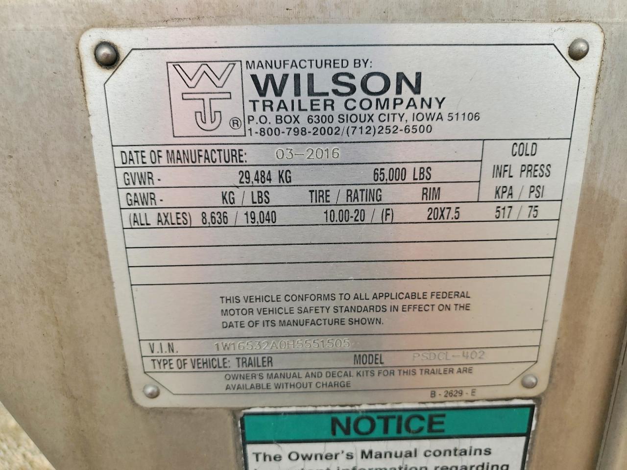 2017 Wilson Hogtrailer 2017 Wilson PSDCL-402 Livestock Trailer