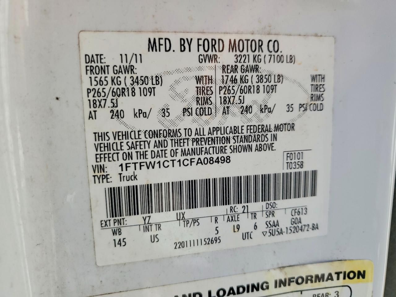 2012 Ford F150 Supercrew