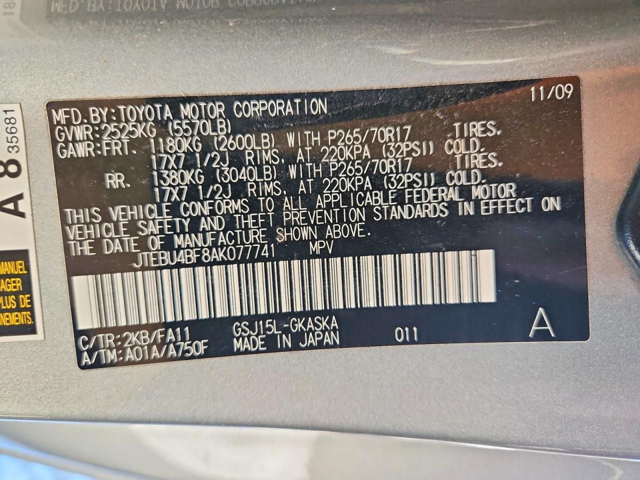 2010 Toyota Fj Cruiser