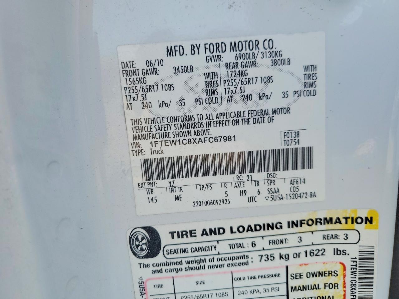 2010 Ford F150 Supercrew