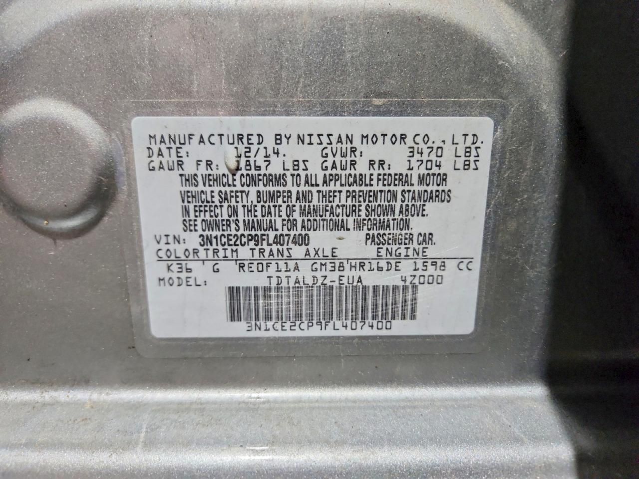 2015 Nissan Versa Note s