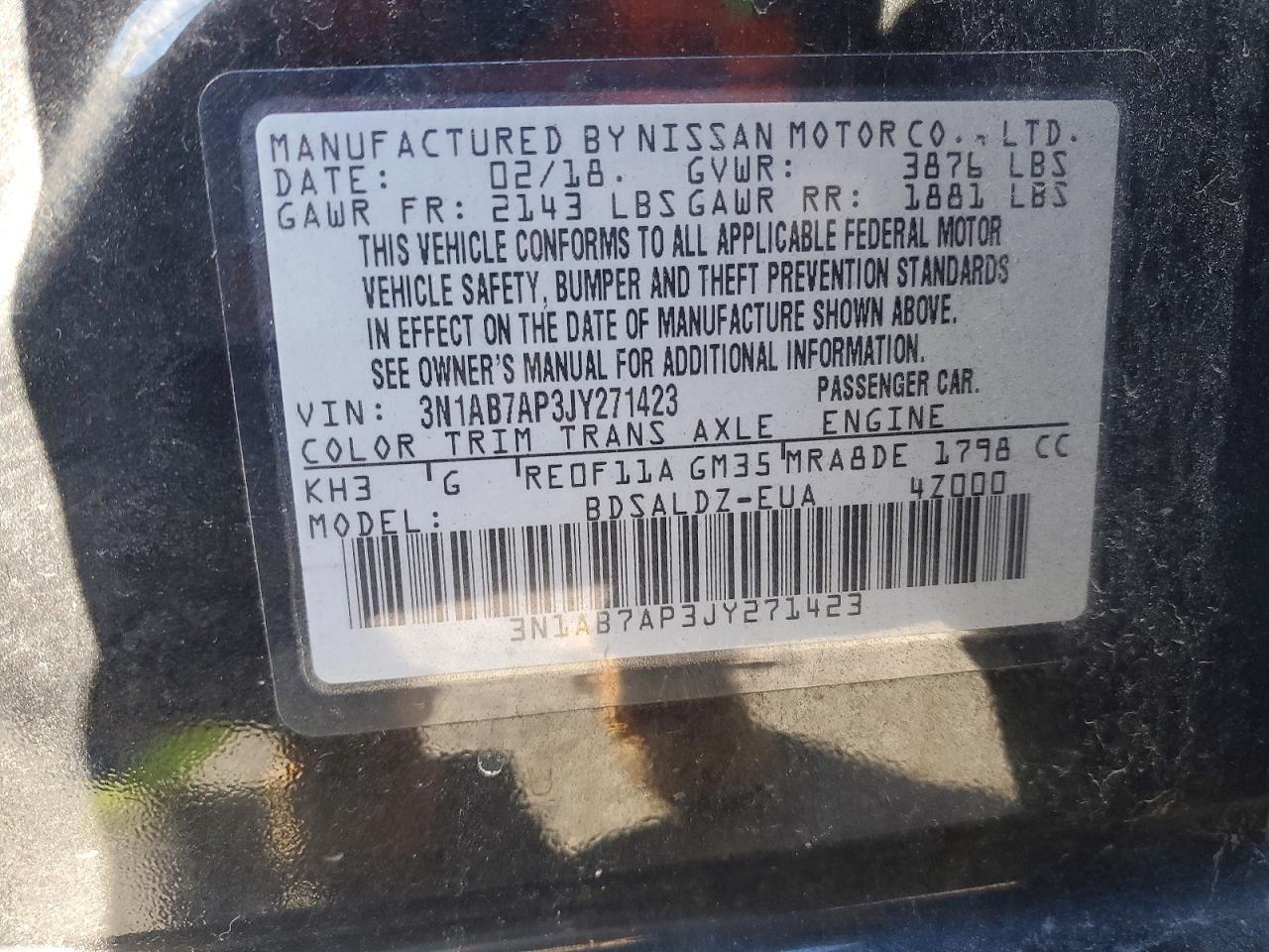2018 Niss Sentra sv