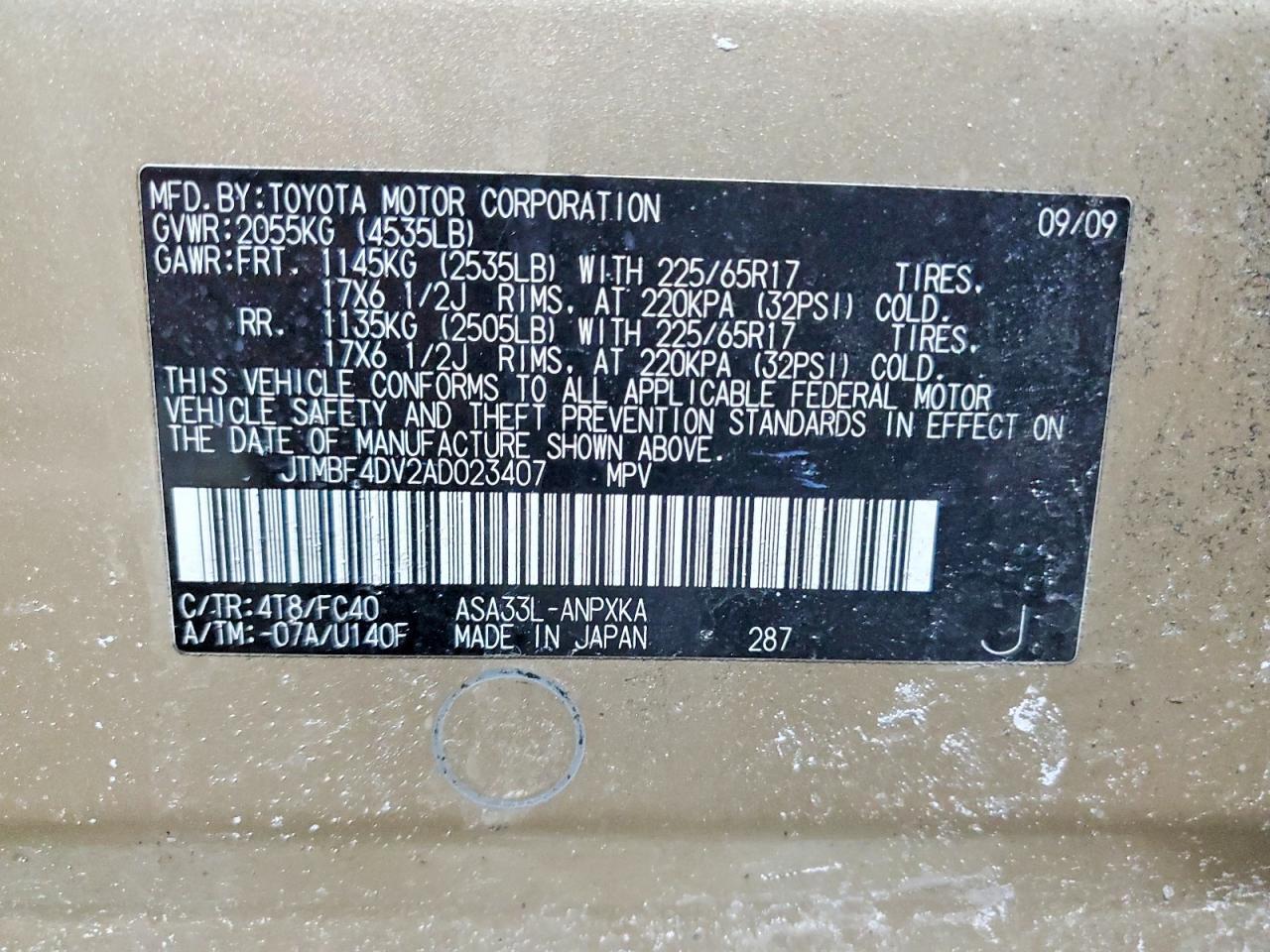 2010 Toyota Rav4 Base