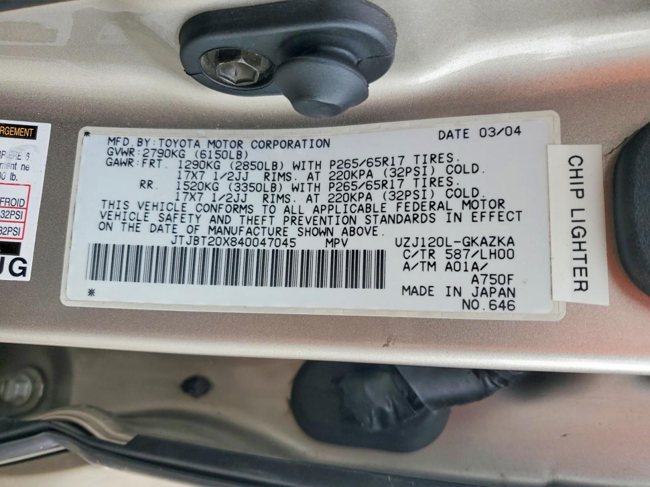 2004 Lexus Gx 470