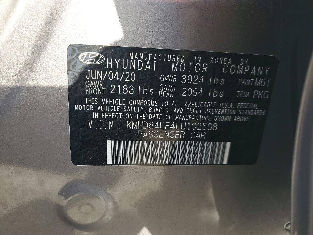 2020 Hyundai Elantra sel