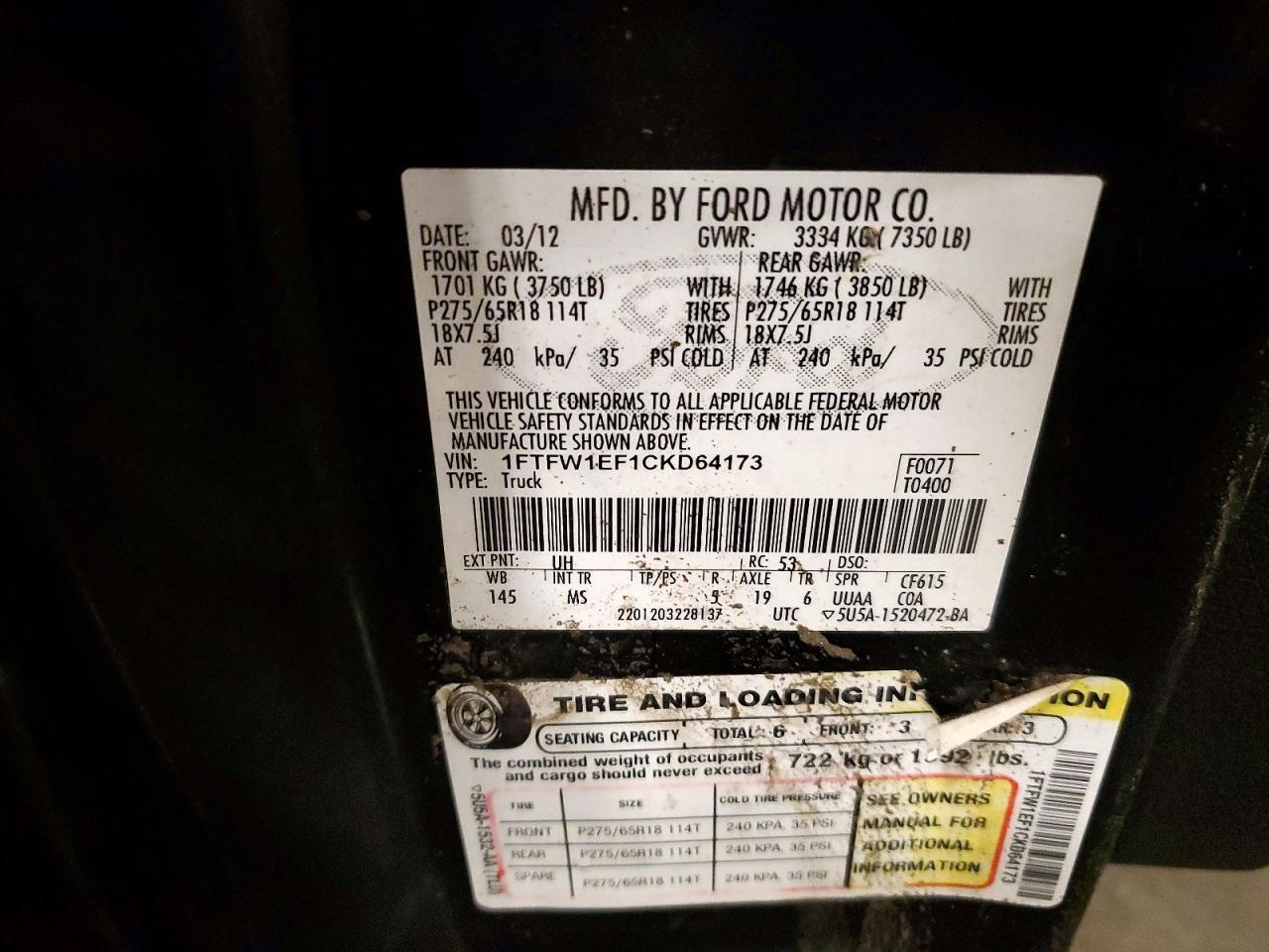 2012 Ford F150 Supercrew