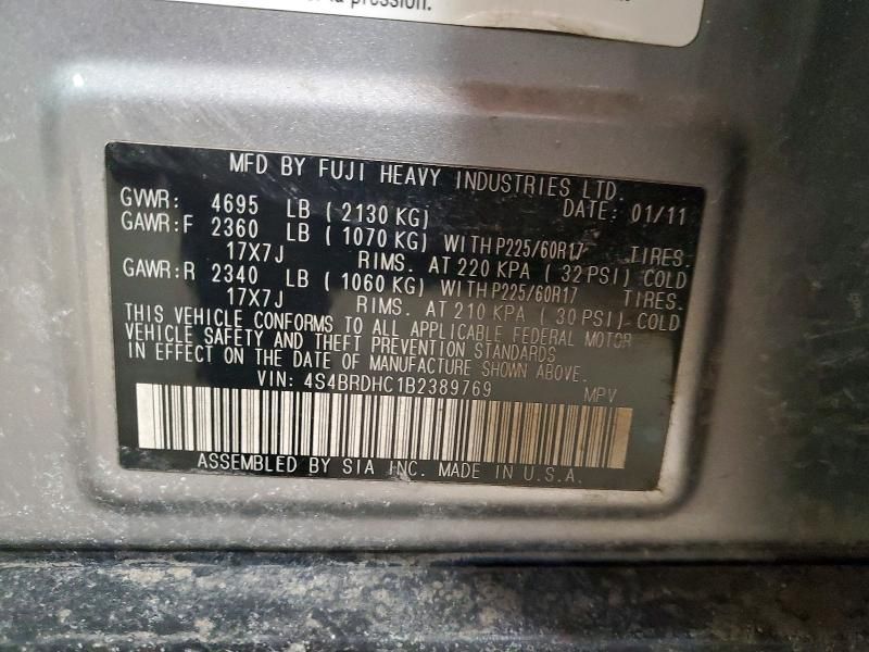 2011 Subaru Outback 3.6r Premium