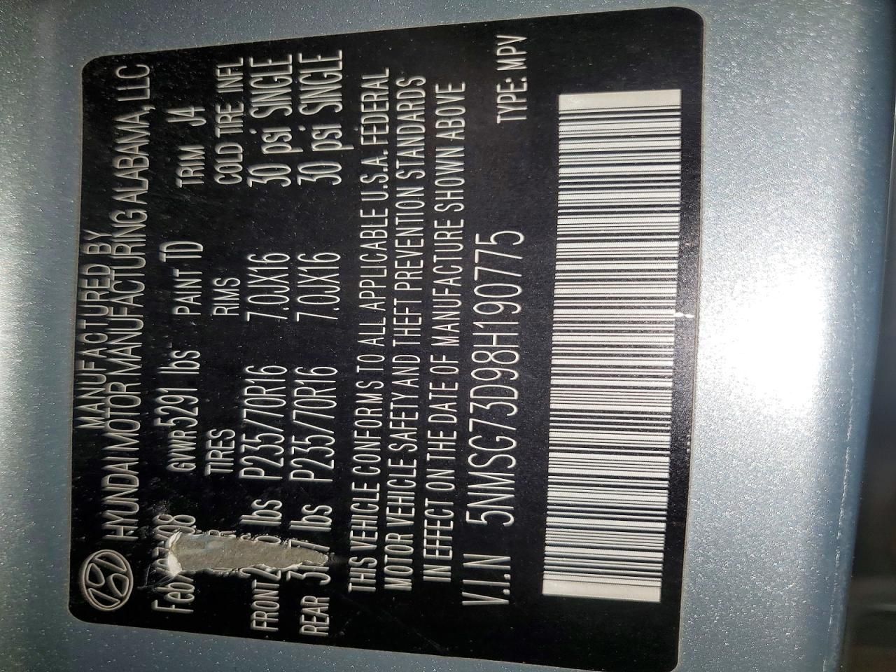 2008 Hyundai Santa fe gls