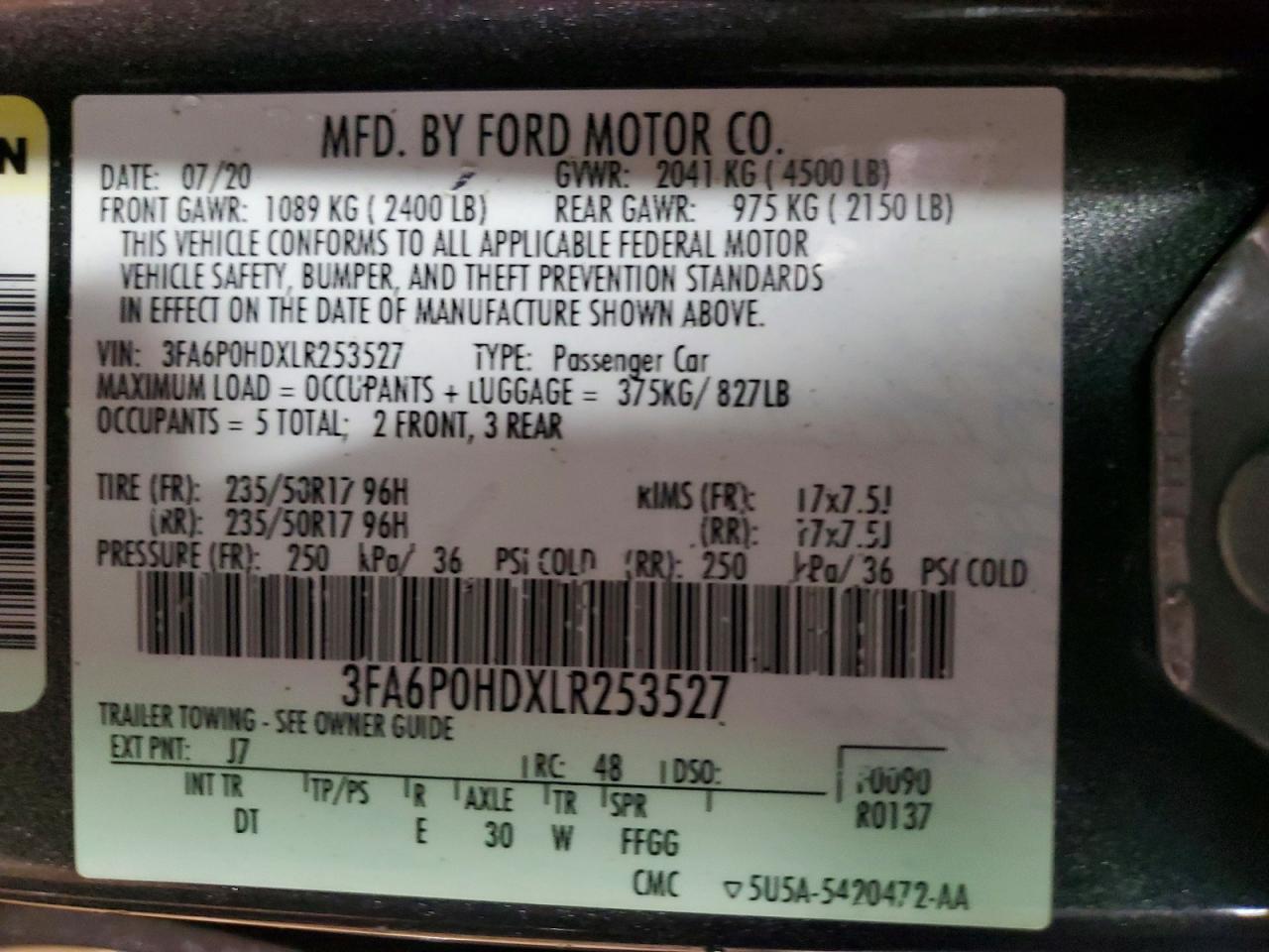 2020 Ford Fusion se
