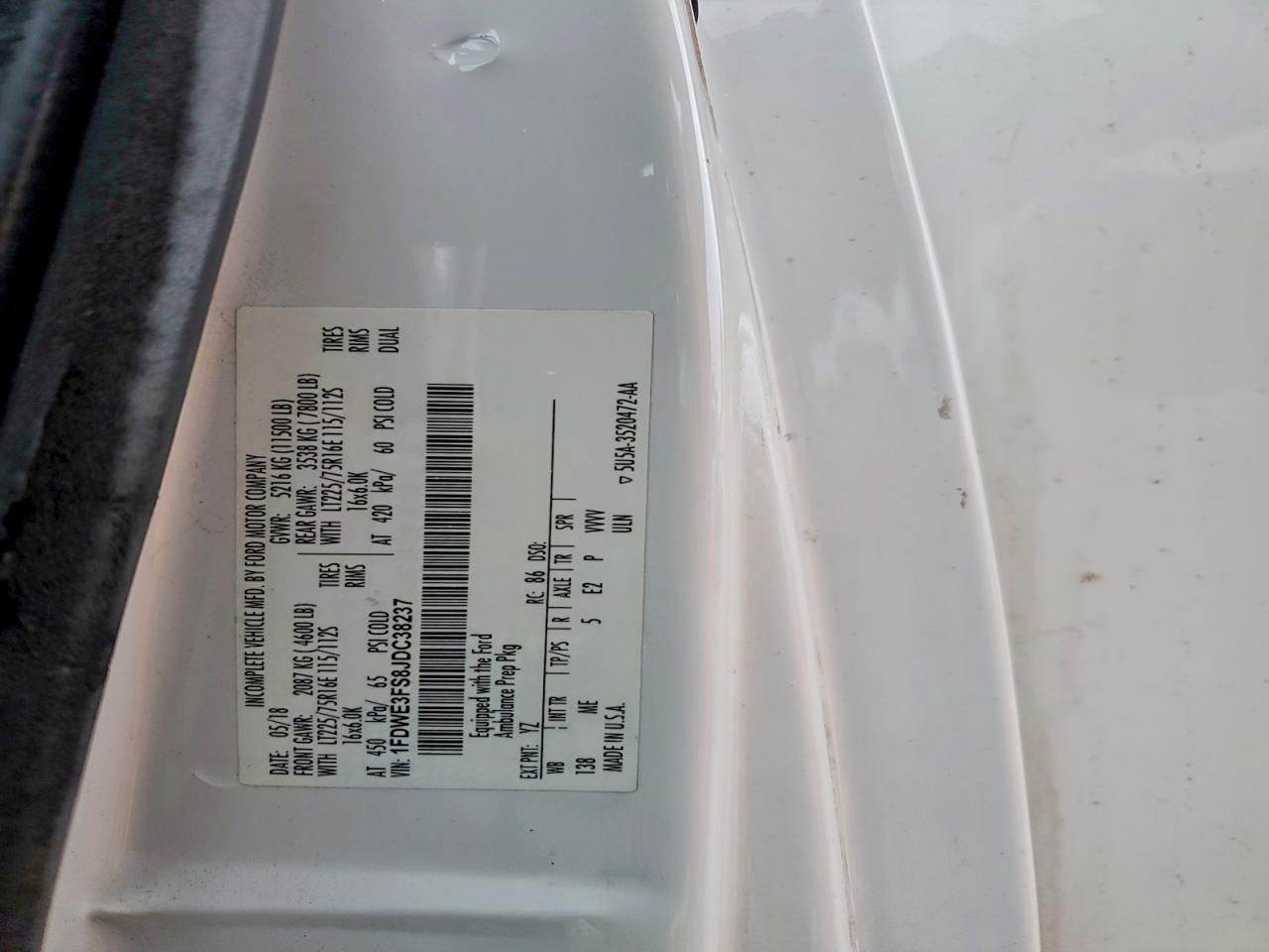 2018 Ford E350 Ambulance