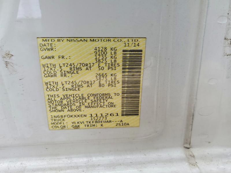 2014 Nissan Nv2500 Delivery van