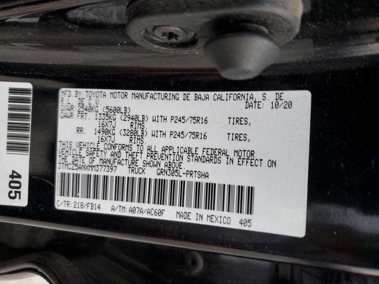 2021 Toyota Tacoma SR V6