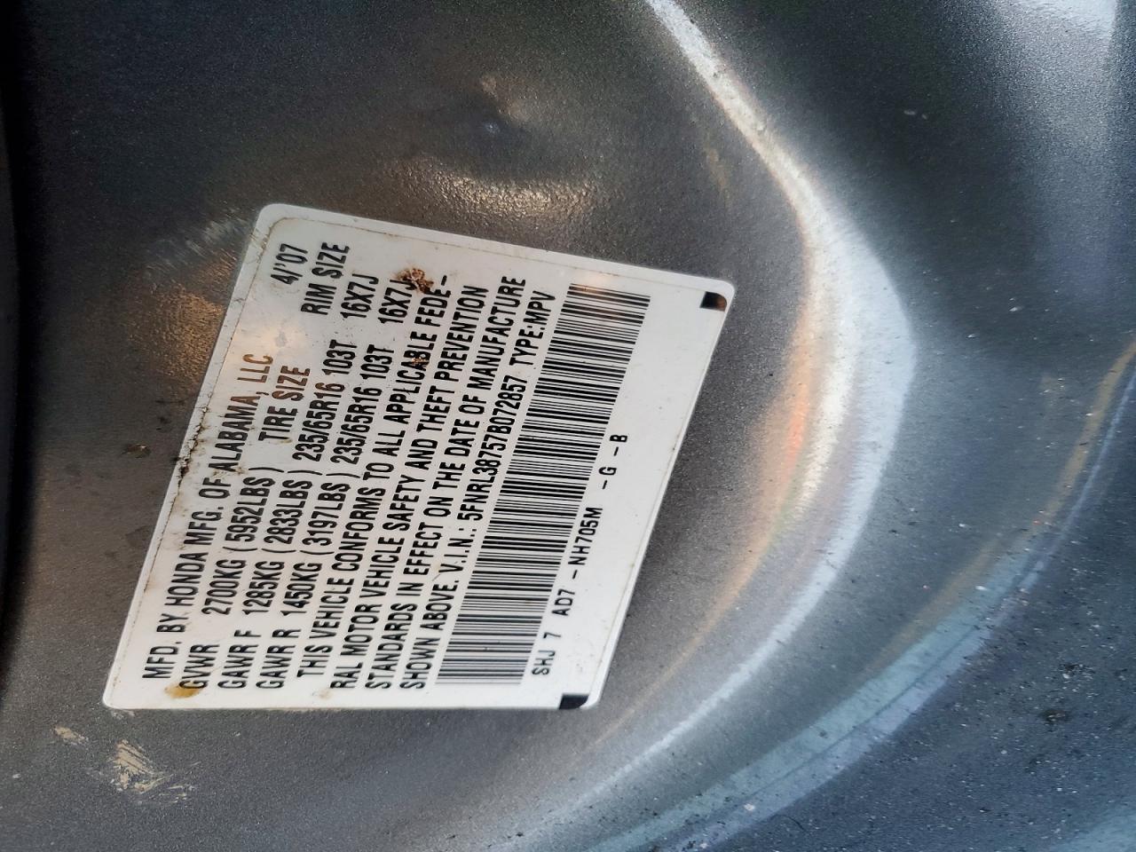 2007 Honda Odyssey exl