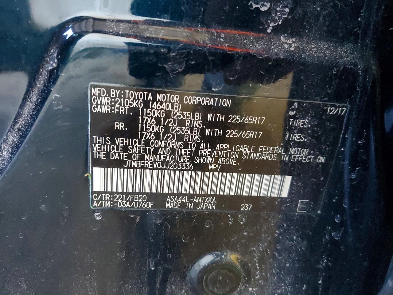 2018 Toyota Rav4 le