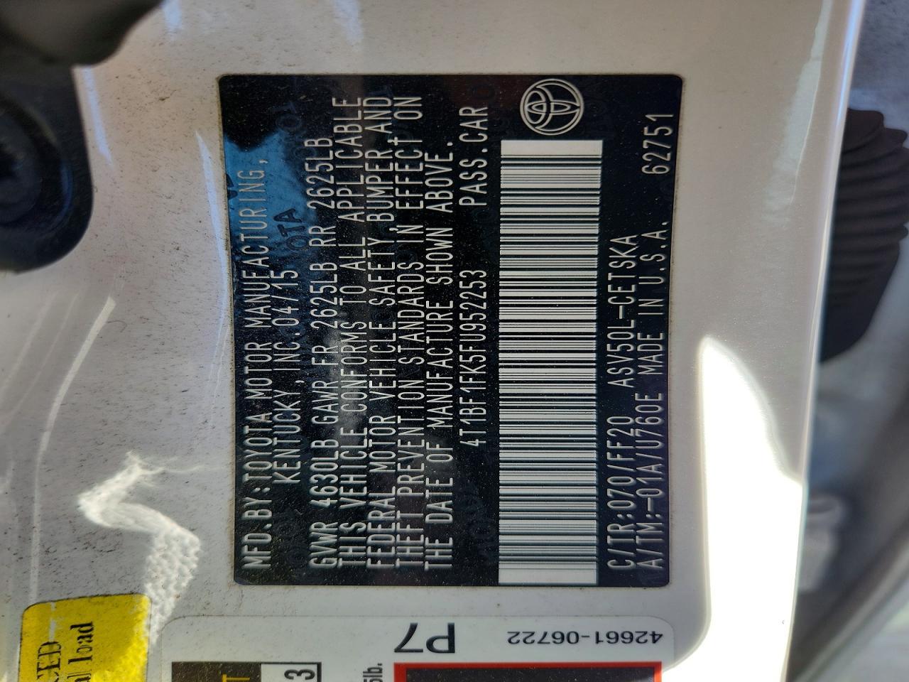 2015 Toyota Camry le